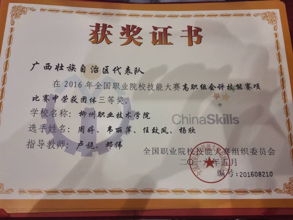 获奖证书