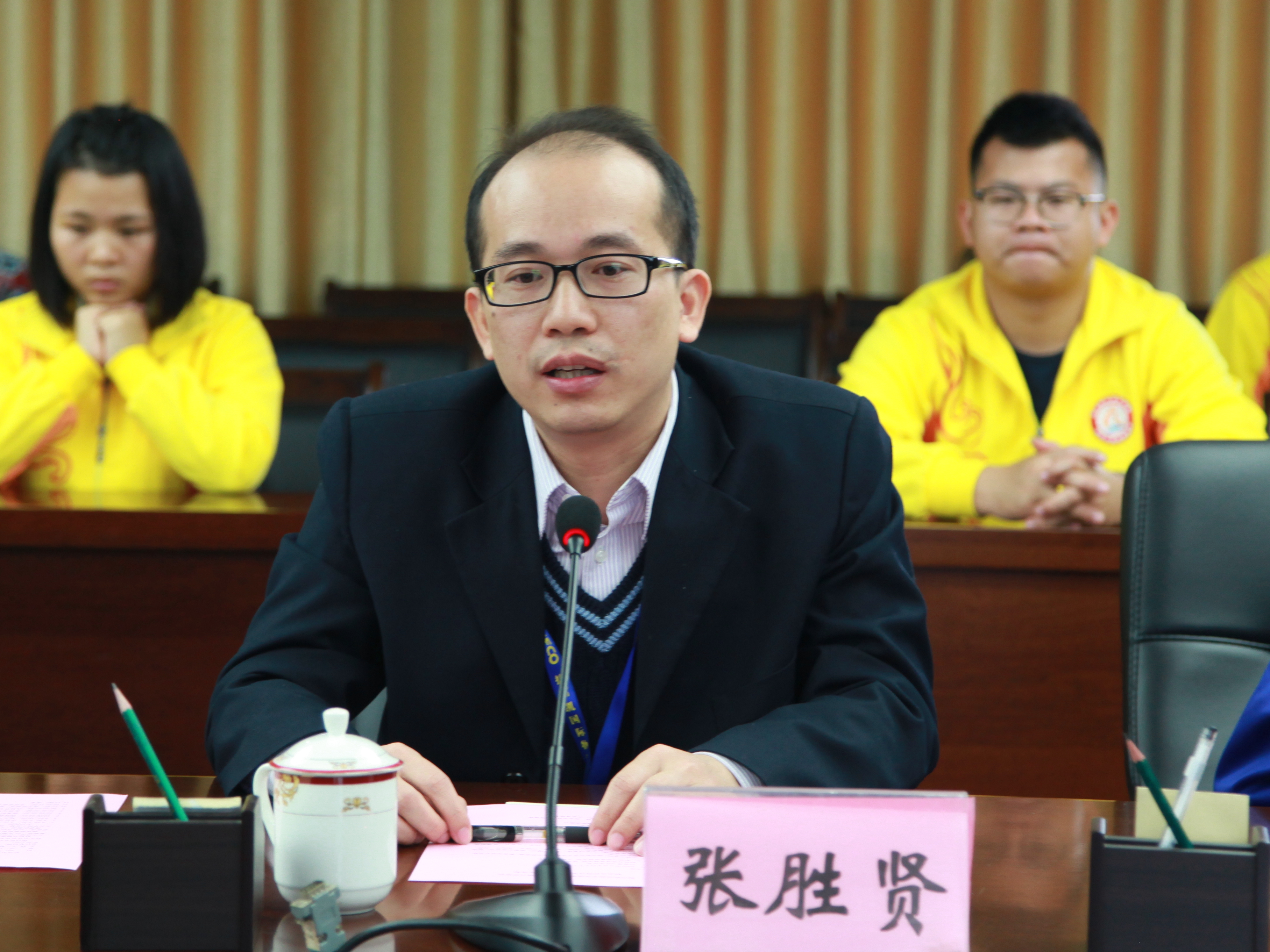 捷富凯物流（中国）有限公司柳州区域经理张胜贤对学徒制合作充满信心，并作了主旨讲话
